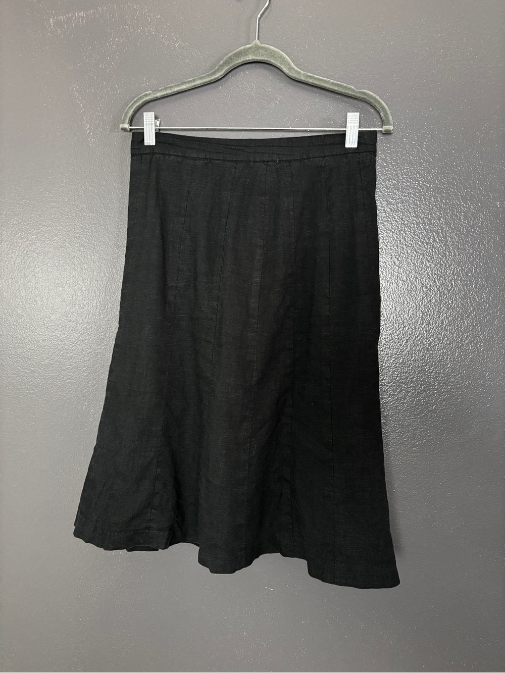 Vintage 00s Anne Klein Black Linen A-Line Skirt - Size 6